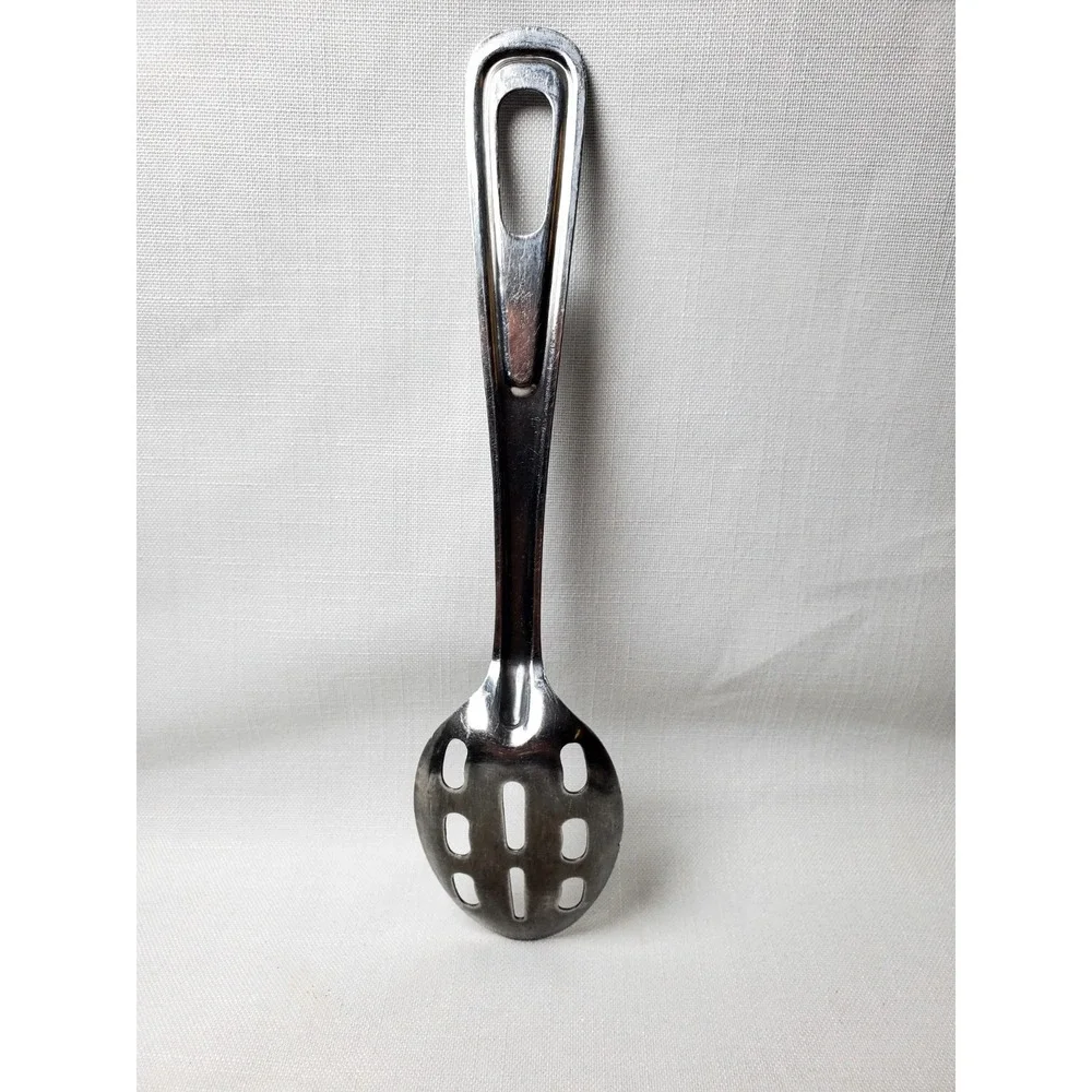 Vintage EKCO Stainless Steel Slotted Serving Spoon Made in Japan Kitchen Utensil